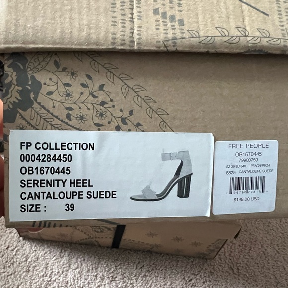 🌻🆕FREE PEOPLE SERENITY HEEL-CANTALOUPE SUEDE COLOR-SIZES 38 & 39 - Picture 11 of 14